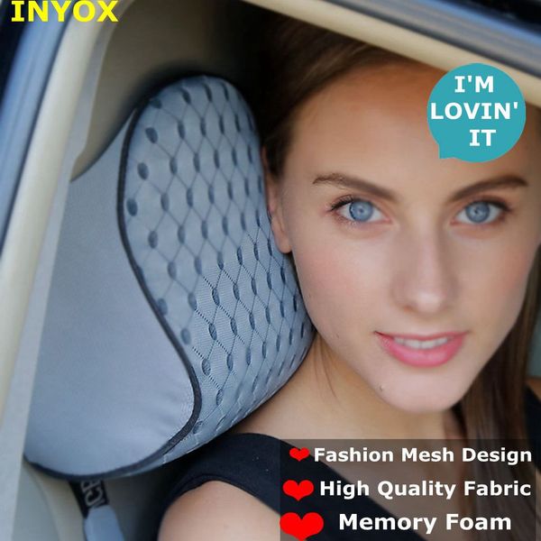 

l2w memory cotton foam car auto headrest neck rest seat support for head pillow travel support cushion fabric soft chair safety