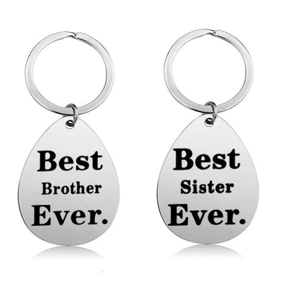 

keychains gelicity stainless steel keyring brother sister mother father grandpa grandma ever couple gift keychain, Silver