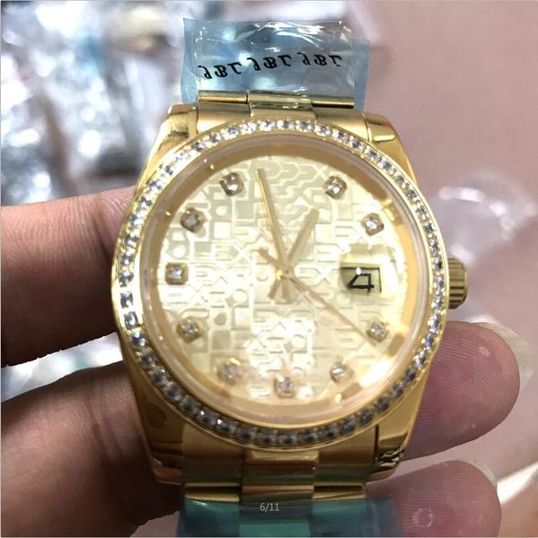 

5 colors 36mm automatic diamonds Glide smooth watches sweeping second hand self-winding Stainless steel Day Date just wristwatches