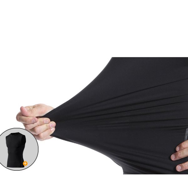 

newly men quick dry sleeveless shaper exercise vest for weight loss waist training bf88, Black;blue