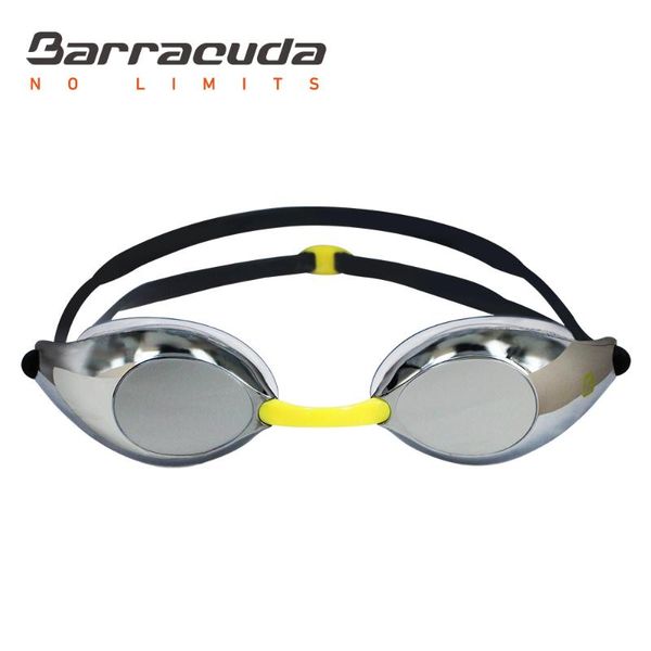 

barracuda swimming goggles liquid mirror lenses silicone gaskets uv protection anti-glare competition racing for adults #91510