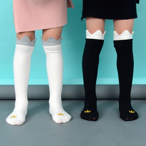 

baby children dot print warm knee high socks kids cute princess fashion cotton long socks toddler baby girls spring autumn, Pink;yellow