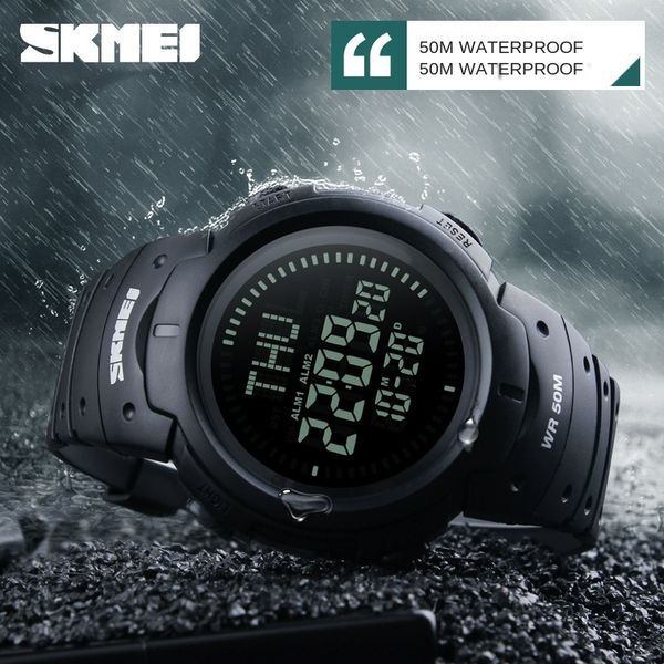 

shikemei waterproof compass men's sports electronic outdoor mountaineering sports student compass electronic watch watch, Blue