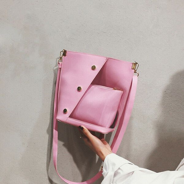 

2 pcs/set pu leather women bag casual female handbags large capacity composite bag big 2019 women shoulder bags
