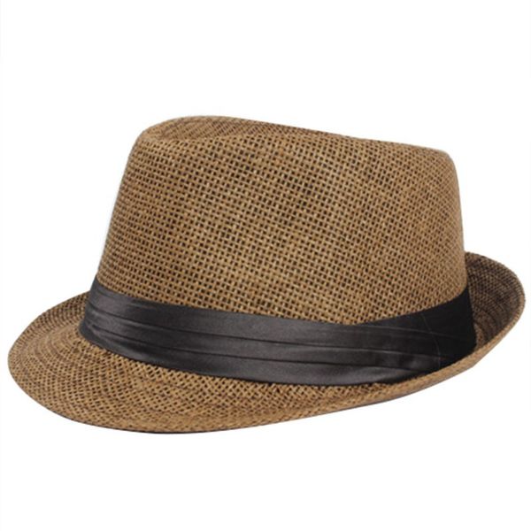 

summer women vacation trilby hat men straw lover gangster cap hat rk, Blue;gray