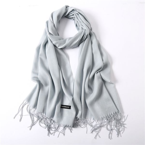 

women cashmere scarf thick warm winter scarves large solid color tassel shawl wrap scarves for women girls, Blue;gray