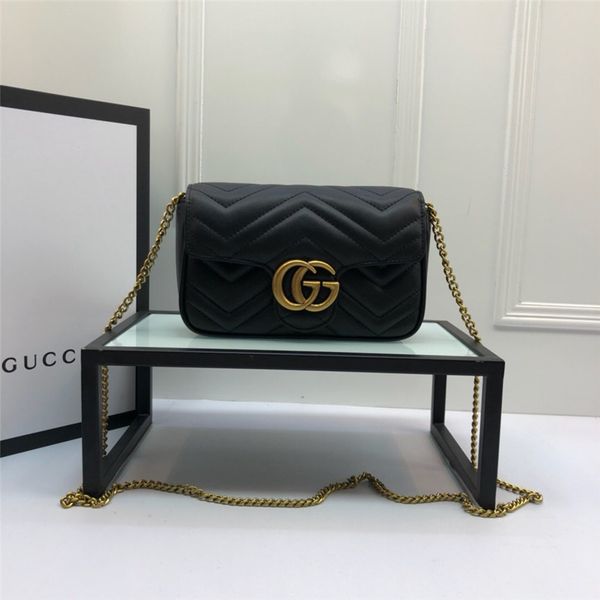 

19ss 2019 women bag fashion women messenger bags rivet chain shoulder bag leather crossbodys quiled crown bags