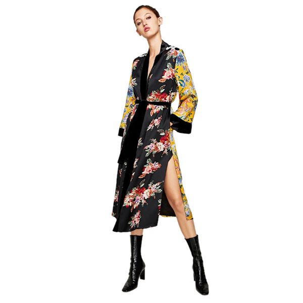 

women's shirt boho kimono long cardigan floral long sleeve flare sleeve oversized yellow blouse blusas mujer de moda q190425, White