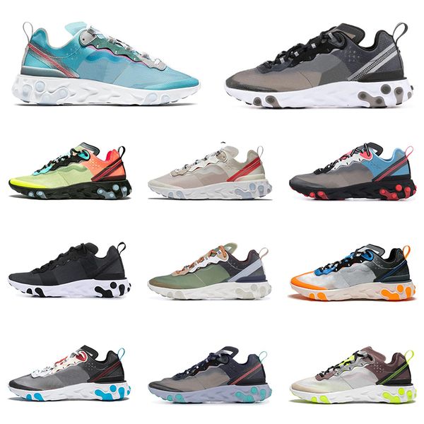 

wholesale react element 87 55 running shoes for men women white black royal tint sail mens trainer sports sneakers breathable runner
