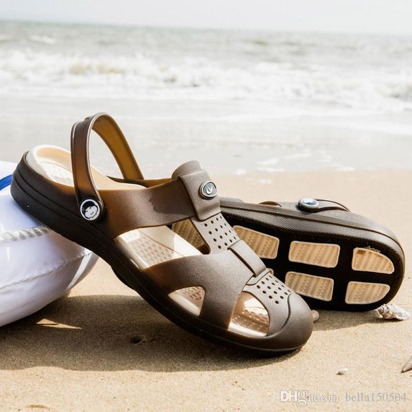 nuove pantofole firmate Marchio crocss Sandali piatti da uomo economici Scarpe casual in gelatina Maschio doppia fibbia Pantofole da spiaggia estive flip-fl