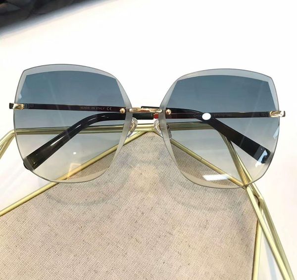 

women sunglasses rimless frame blue gradient lenses 5427 sun glasses sonnenbrille women rimless sunglasses new with box, White;black
