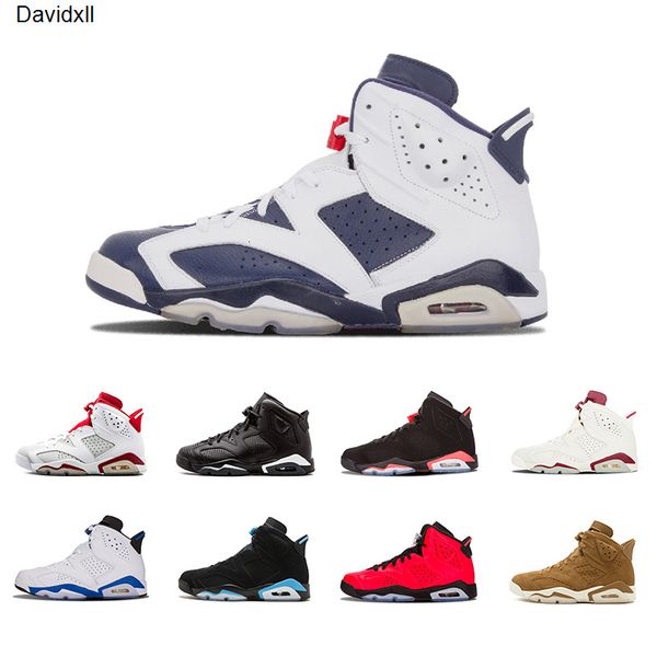 

6 men women basketball shoes unc black cat hare carmine white infrared angry bull sport blue oreo olympic maroon chrome sports sneaker