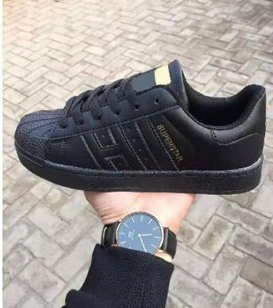 

fashion men smith casual shoes superstar female sneakers women zapatillas deportivas mujer lovers sapatos shoes, Black