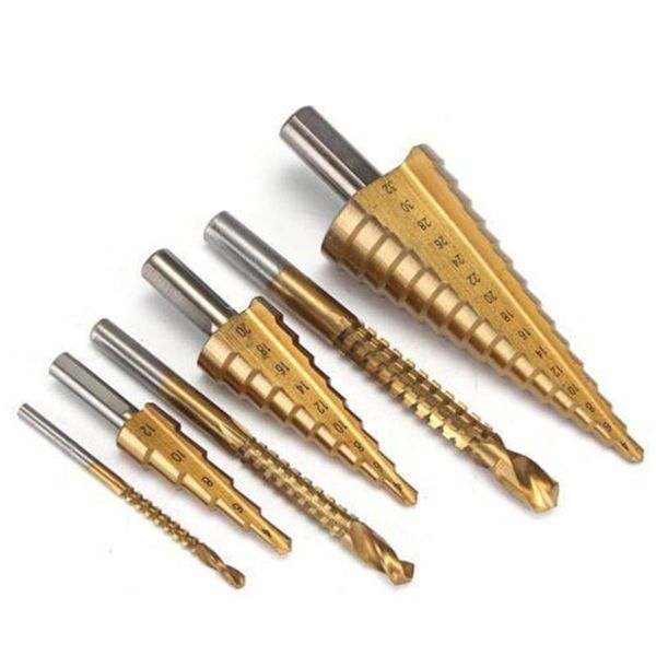 

6pcs drill bit step hole cutter durable high speed steel professional hand tool hss titanium coated