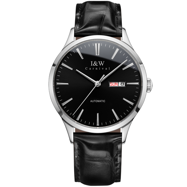 

switzerland fashion leather sapphire carnival mens watches men automatic waterproof business sport watch, Slivery;brown