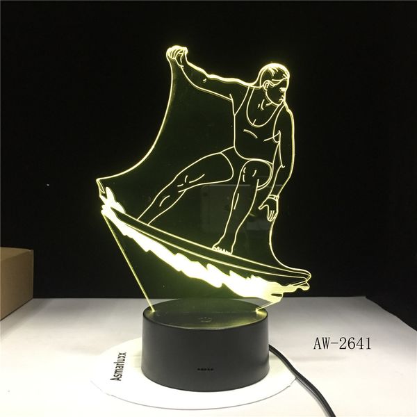

surfing 3d led lamp lighting color change sensor sport 3d night light home beed room atmosphere lamp child gift aw-2641