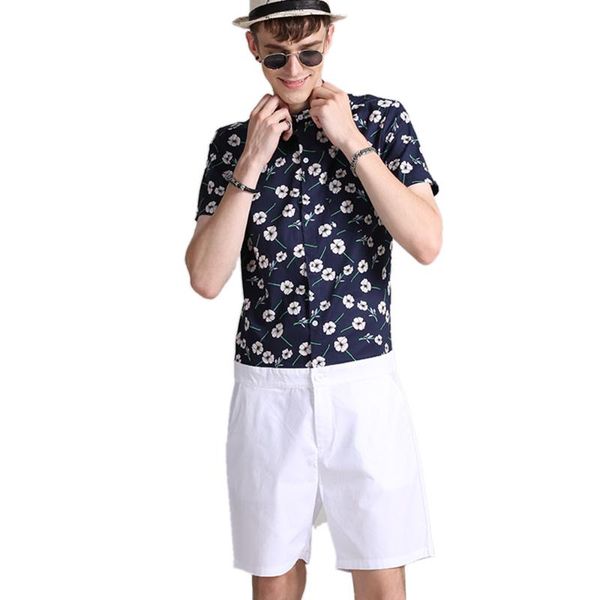 

2019 ten@night short sleeve romper suit men's casual romper summer floral fashion cotton sports jumpsuit onesie set overalls