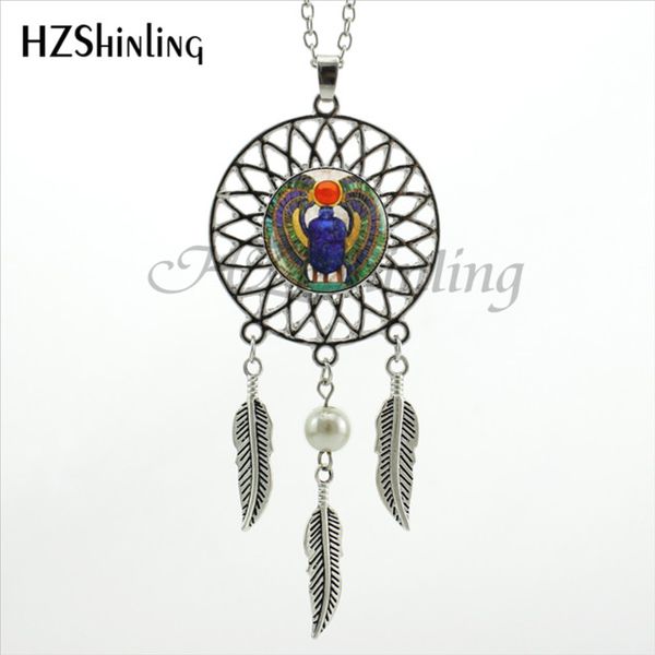 

2020 trendy style dreamcatcher pendant egyptian scarab necklace ancient egypt jewelry dream catcher necklace ndc-0021, Silver