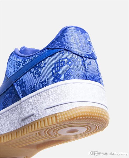 

2019 authentic clot x air force1 blue silk men women running shoes sports sneakers cj5290-400 with original box