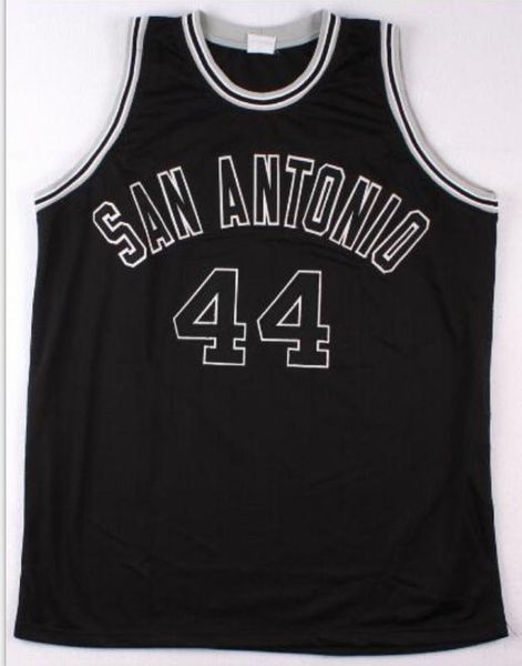

custom men youth women vintage #44 george gervin mesh fabric basketball jersey size s-6xl or custom any name or number jersey, Black