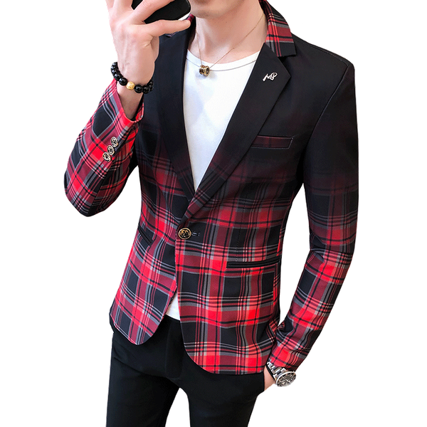 

wedding business clothing male blazer masculino 2020 spring british style plaid blazer for men suit jacket casual dress coat, White;black