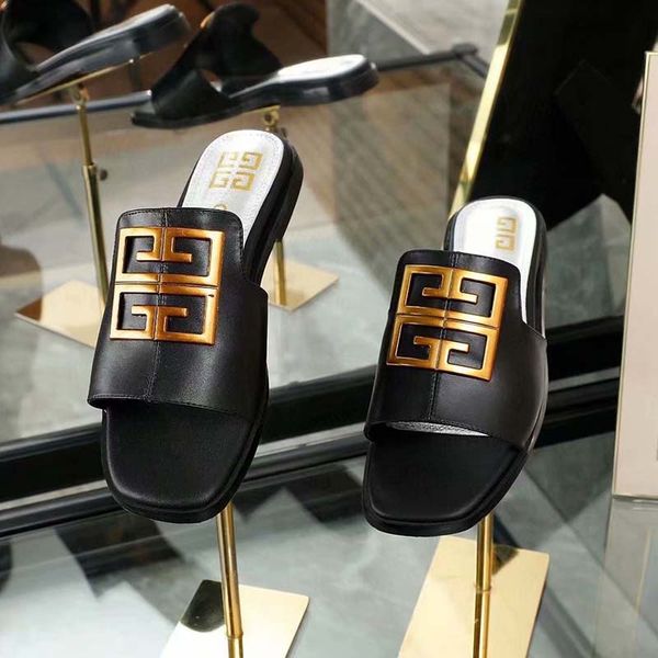 

3 color designer beach shoes summer beach indoor flat sandals and slippers luxury ladies slippers with box n11