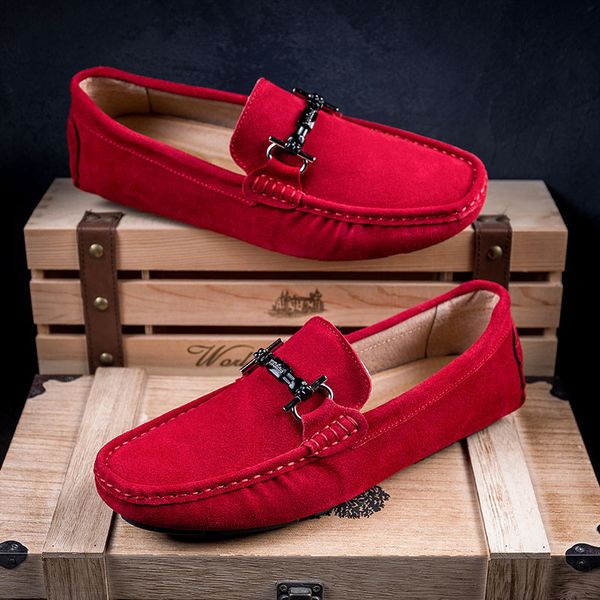 

2020 men loafers men's casual shoes suede leather mocassim masculino breathable slip on boat shoes chaussures hommes, Black