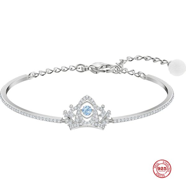 

2020 new fashion charm pure 925 silver original copy, elegant temperament crown fashion bracelet female jewelry gifts, Black