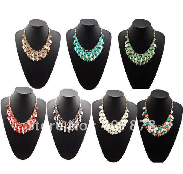 

новая богемия стиль мульти золотые листья кристалл капельное фрукты choker ожерелье gem, Golden;silver