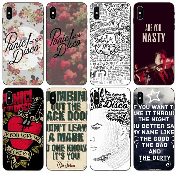 

tongtrade] panic at the disco case for iphone x xr xs 11 pro max 8 7 6s 5 plus samsung core 8262 huawei gt3 gx8 redmi note 7 wholesale case