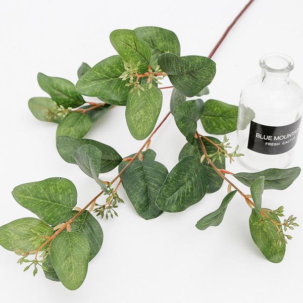 

4 fork artificial berry green eucalyptus branch fake fruit leaves decoration kunstmatige bessen groene eucalyptus takken