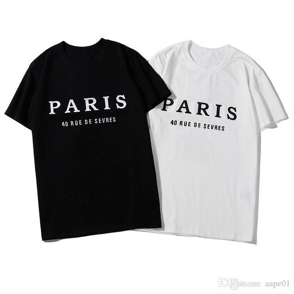 

2020 mens designer t shirt men women casual short sleeve mens designer letter print t shirt tees 2 colors, White;black