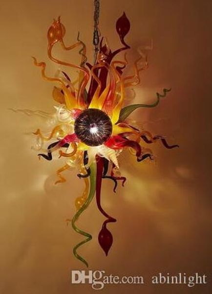 

100% handmade blown glass art chandelier modern led bulbs glass pendant light custom made modern home decor style chandelier