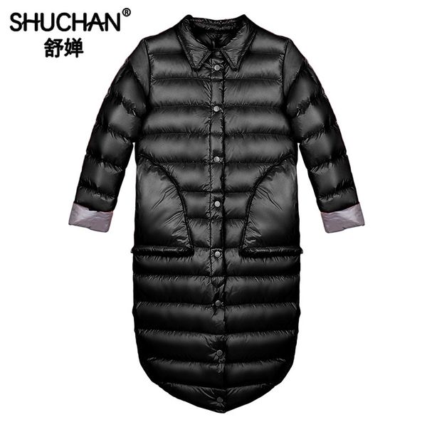 

women's down & parkas shuchan designer winter jacket women 2021 korean fashion coats jackets warm woman parka, Black