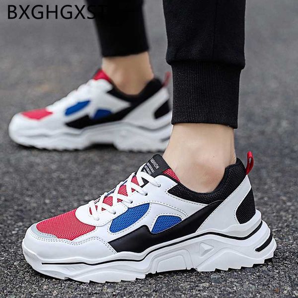 

dad sneakers running mens shoes casual chunky sneakers fashion summer shoes men 2020 breathable sport men leather, Black