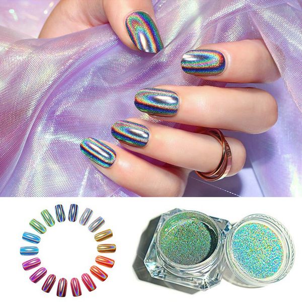 

super fine plated nail manicure powder with magic mirror effect chameleon colorful glitter powder rainbow nail, Silver;gold