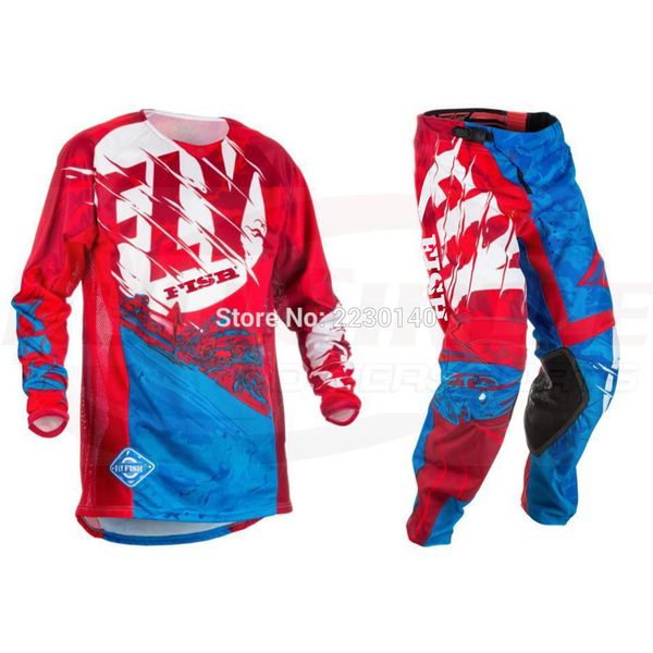 

2017 fish motocross mx racing suit pants & jersey combos moto dirt bike atv gear set red/black, Black;blue