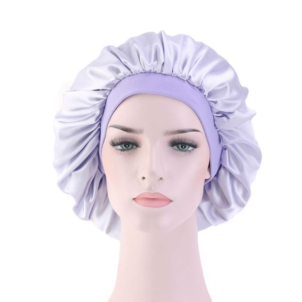 

hat stretch cap women silk bonnet loss cover turban chemo headwrap cancer hair beanies wide satin muslim sleeping accessories esibb, White;black