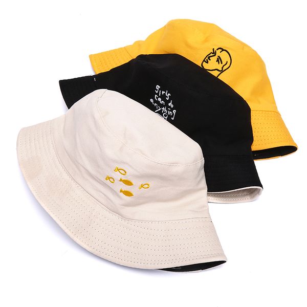 

cotton bucket hat outdoor two side casual fisherman hat summer outdoor