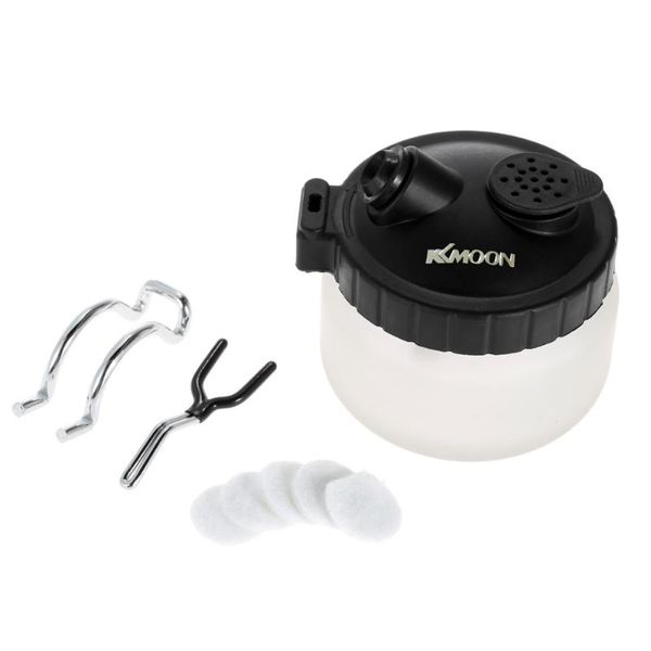 

airbrush cleaning pot air-brush holder aerografo clean paint jar bottle spray gun wash tools needle nozzle brush set