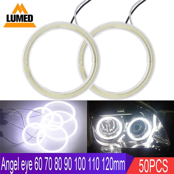 

50x car angel eyes led car halo ring lights led angel eyes headlight for auto moto moped scooter motorcycle dc 12v