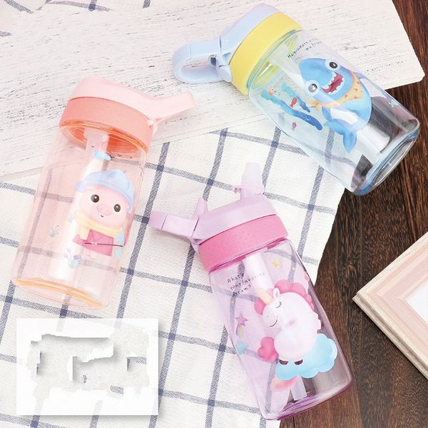 

unicorn cartoon cup plastic straw lock catch water bottle male and female students outdoors motion tumbler portable lovely 18dyb1