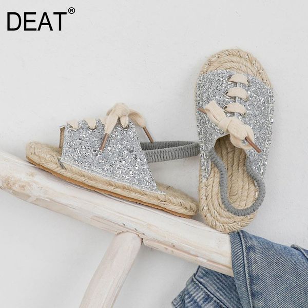 

deat] 2020 new spring summer round toe shallow bandage bling pu leather braid children sandals for women shoes tide 10i479, Black