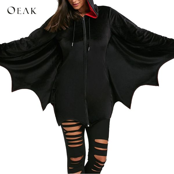 

oeak 2019 women bat costume hooded cloak half long cape for christmas halloween cosplay costumes fitness coat funny mujer, Black;brown