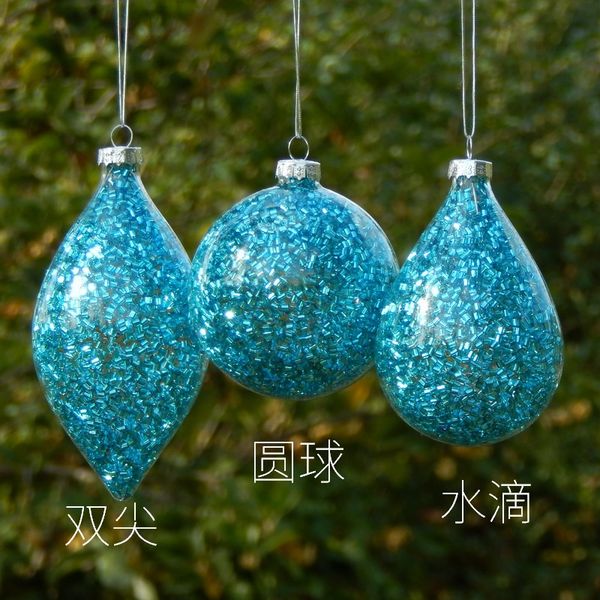 

big packing sky blue hand made christmas glass pendants hand painting glass christmas ball home decoration