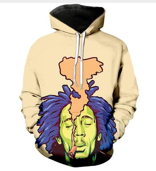 

bob singer marley reggae hoodies men women long sleeve all over printed pullover hoody casual 3d sweatshirt plus size lms029, Black