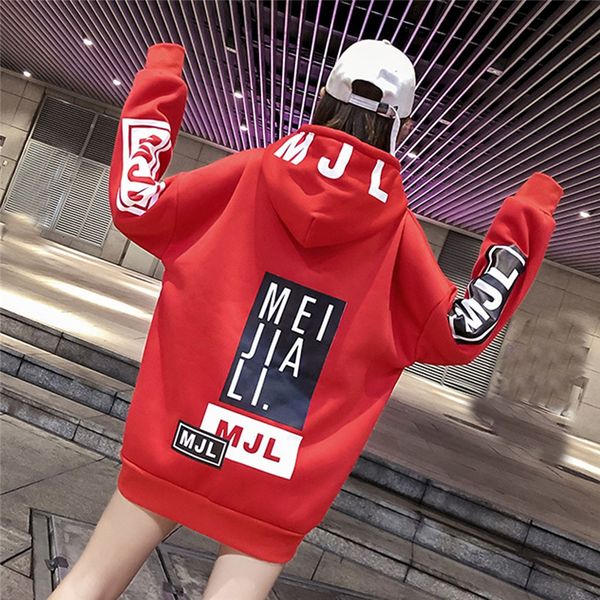 

streetwear hoodie women womens loose letter print long sleeve hoodie sweatshirt pullover blouse long sweatshirt plus size, Black