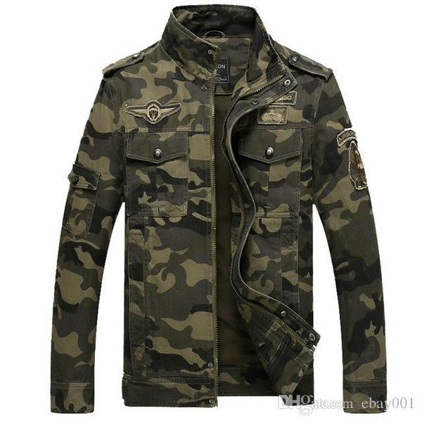 

2019 camouflage pilot bomber jacket men autumn army military mens jacket coat tactical windproof mens jackets outerwear, Black;brown