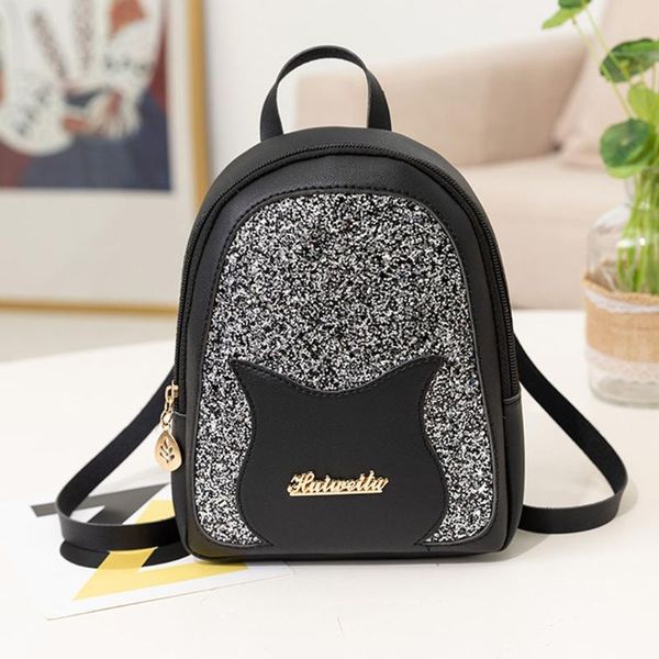 

women's backpack for school teenagers girls small cute catschool bag pu rucksack knapsack mochila feminina #t2p
