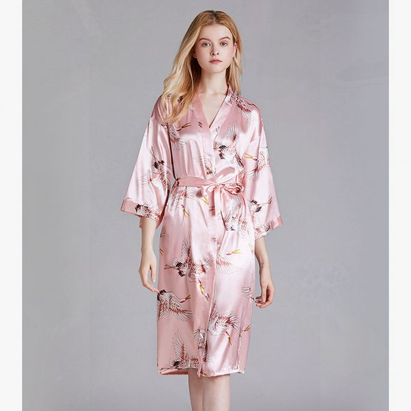 

bath night robe satin dress bridal silk robes for women wedding robes batas de dormir mujer plus size robe bathrobe long 2020, Black;red